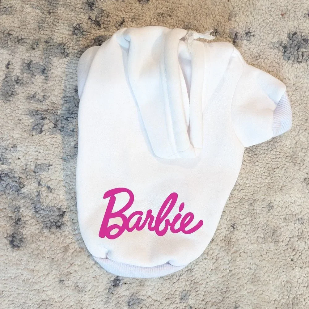 Clothing For Pets : Barbie Dog Hoodie NWT